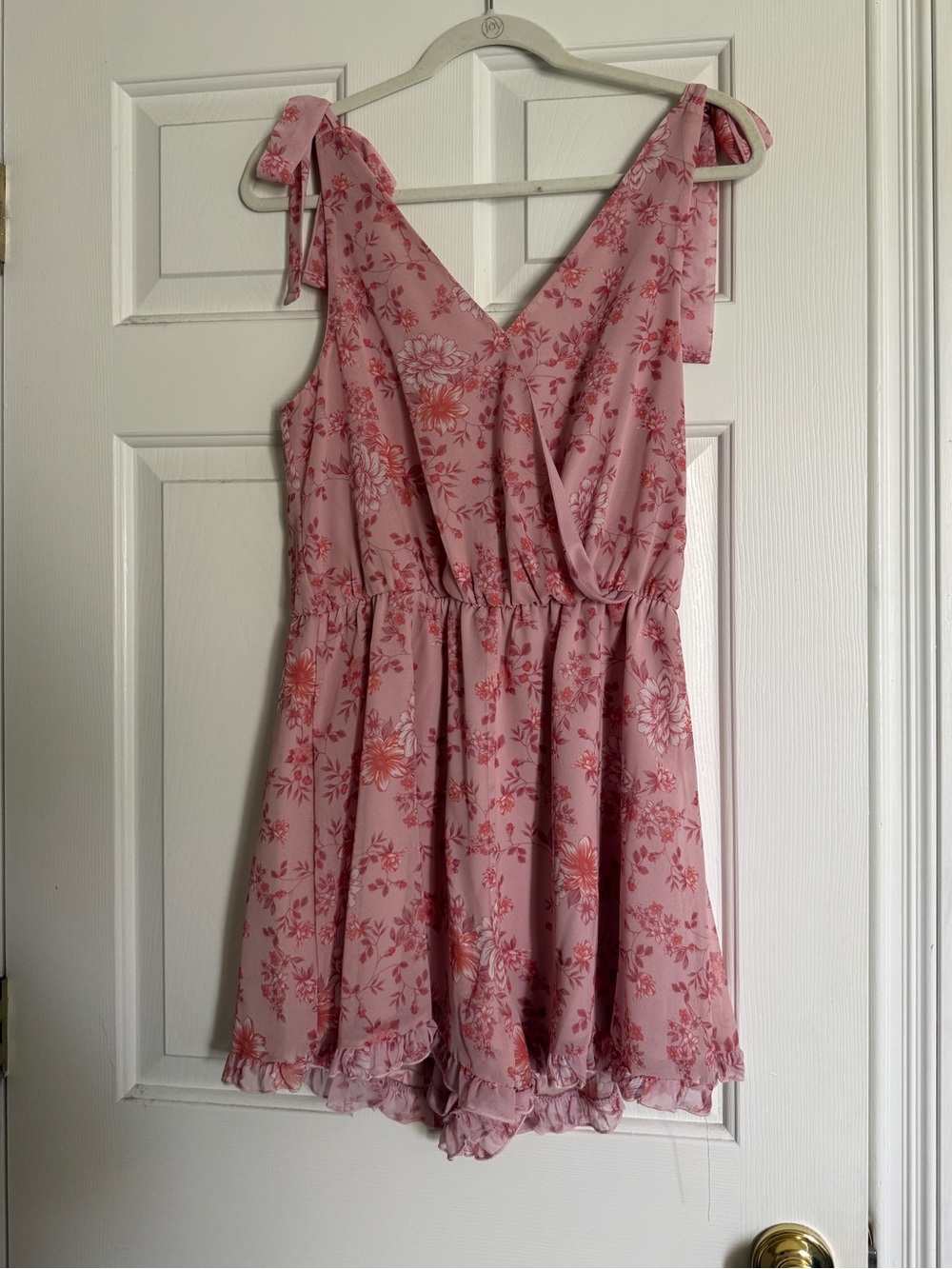 Peach Love California Pink Floral Romper